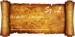 Szabó Larion névjegykártya