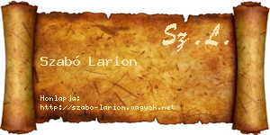 Szabó Larion névjegykártya