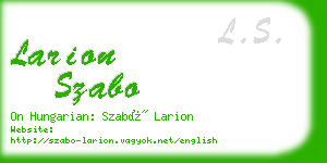 larion szabo business card